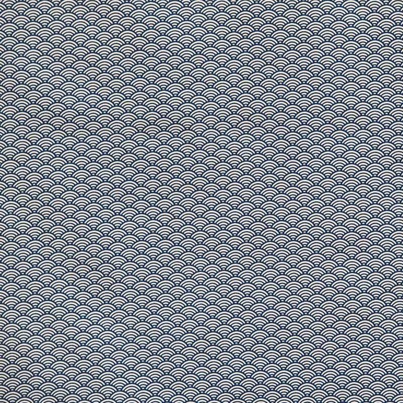 Coton bleu motif seigaiha