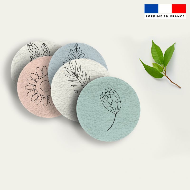 Coupon lingettes lavables motif fleur minimaliste