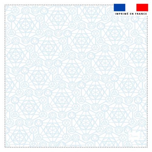 Coupon 45x45 cm motif metatron bleu et blanc - Création Anne