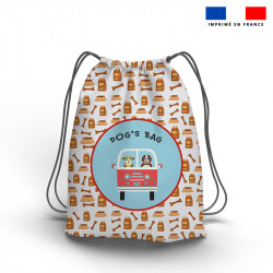 Kit sac à dos coulissant motif dog's bag