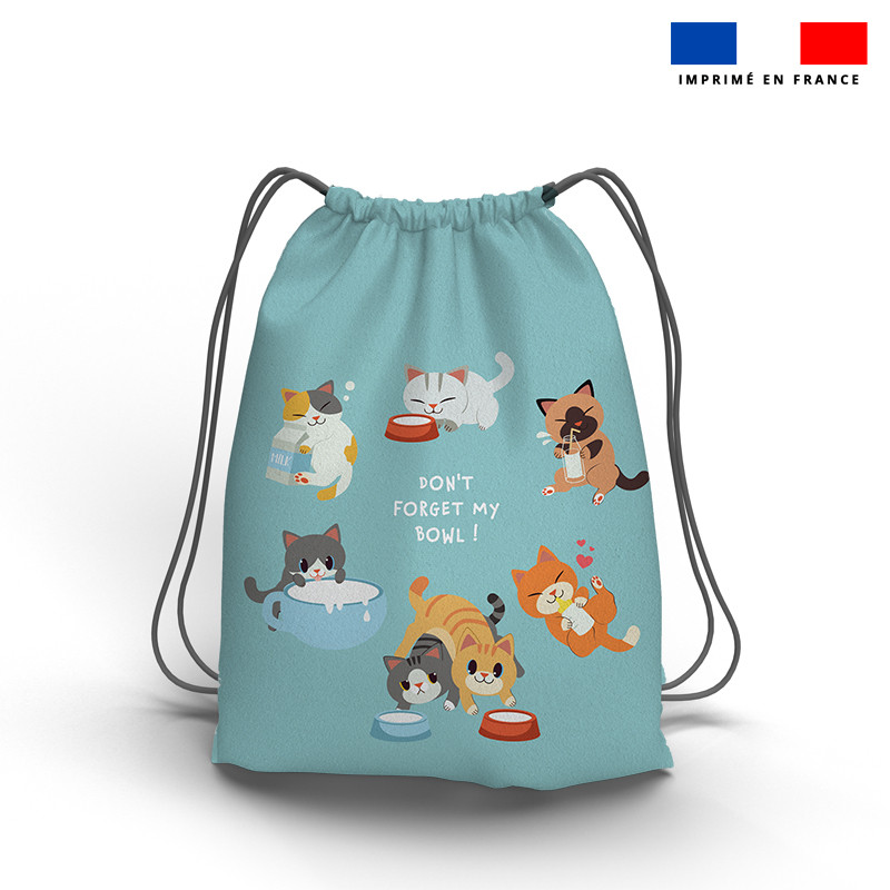 Kit sac à dos coulissant motif cat's bag
