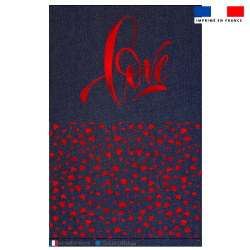 Kit pochette jean motif love rouge