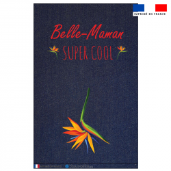 Kit pochette jean motif belle-maman et fleur tropicale