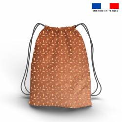 Kit sac à dos coulissant + porte-monnaie cuivre motif licorne