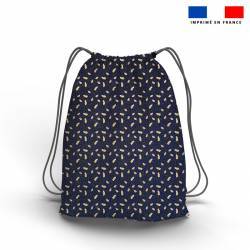 Kit sac à dos coulissant + porte-monnaie en jean motif licorne
