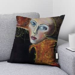 Coupon 45x45 cm motif portrait de femme - Création Lilou L