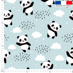 Panda et nuage - Fond bleu