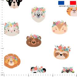 Animaux couronne fleurie -...