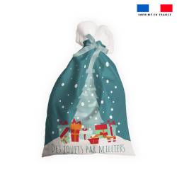 Kit hotte de Noel motif ours polaire + Fausse fourrure