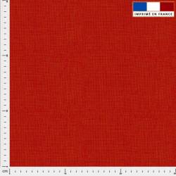 Tissu imperméable motif chiné aspect lin rouge orangé