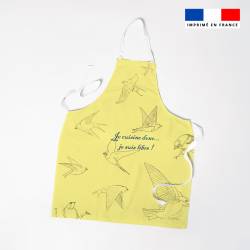 Patron imprimé pour tablier jaune motif cuisine libre - Création Anne