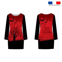 Kit robe halloween motif lune rouge