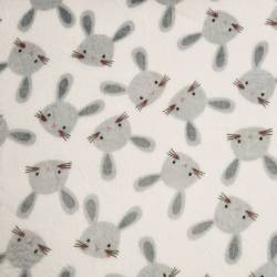Polaire microfibre imprimée lapin