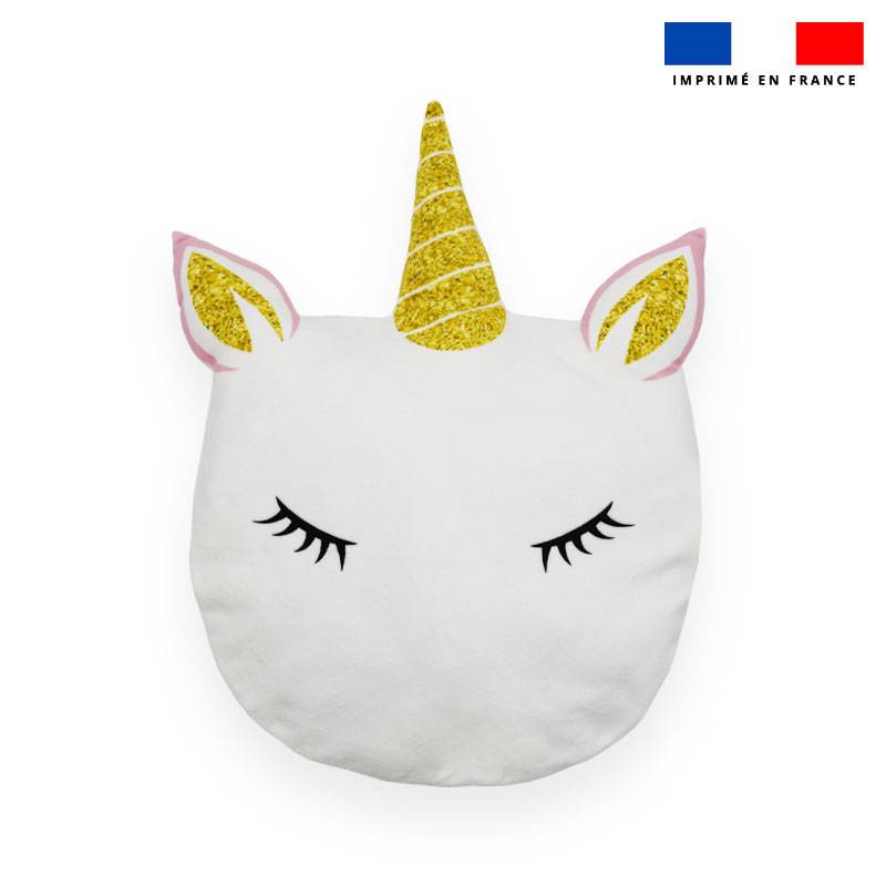 Coupon pour coussin forme licorne gold
