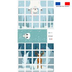 Patron imprimé pour jeu de puzzle 2 en 1 motif ours polaire et cerf