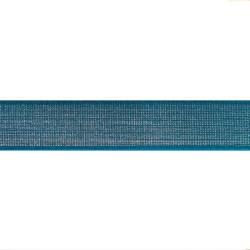 Elastique ceinture métal argenté 40 mm bleu canard