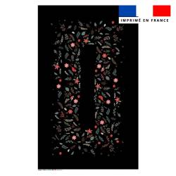 Coupon imprimé nappe de Noel rectangle noire 147x200 cm motif flocons gold