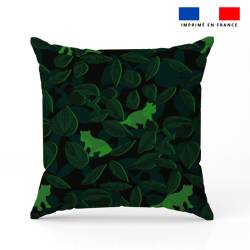 Tigre vert et feuilles vertes - Fond noir - Création Lili Bambou Design