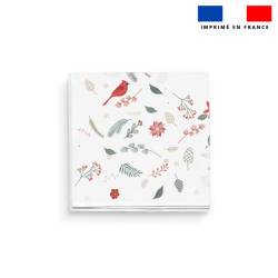 Coupon imprimé serviette de table motif sweet home blanc