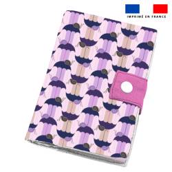 Parapluie escargot violet - Fond rayé - Création Lili Bambou Design