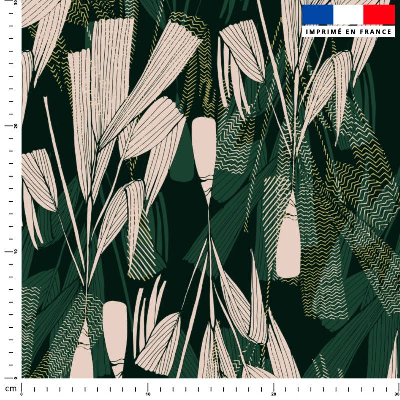 Tiges hautes beiges - Fond vert - Création Lili Bambou Design