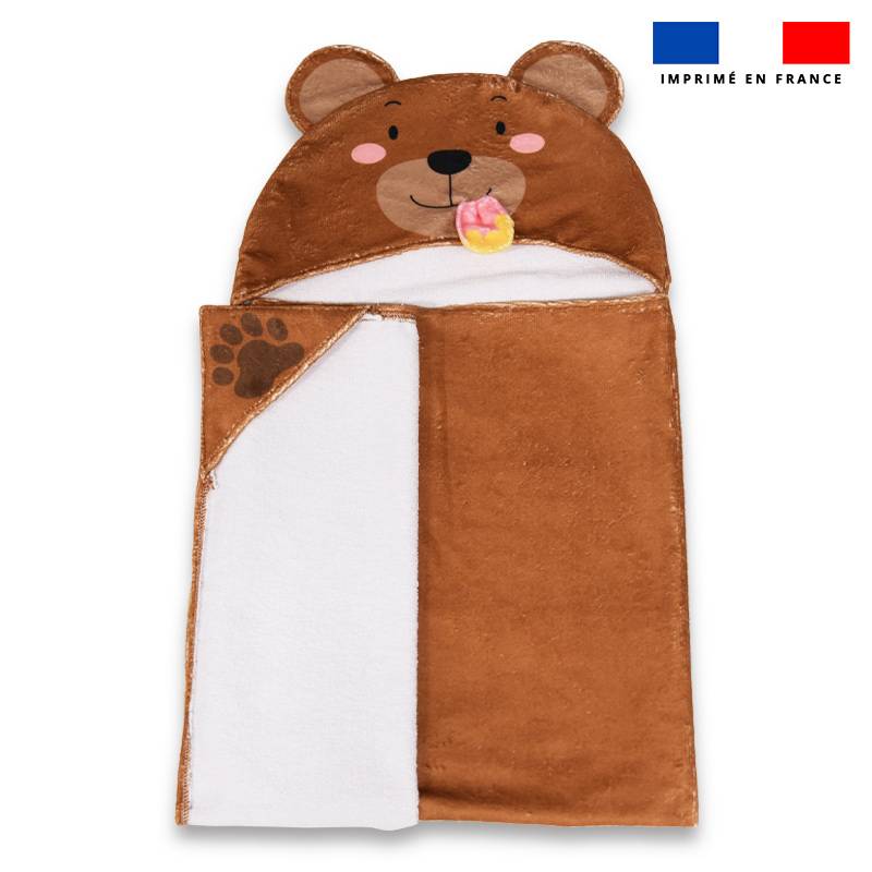 Coupon pour cape de bain enfant motif ours brun