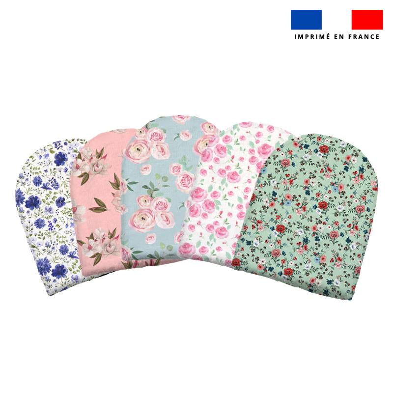 Kit mini-gants nettoyants motif fleurs champêtres