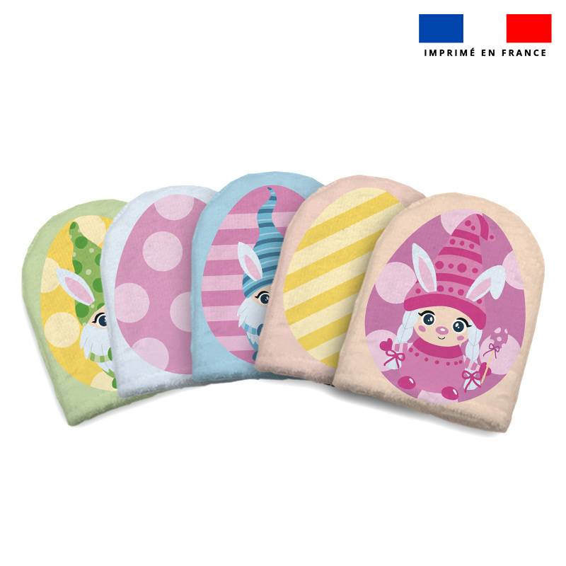 Kit mini-gants nettoyants motif lutins de Pâques