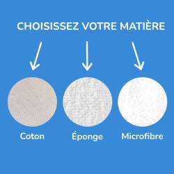 Coupon lingettes lavables motif chat - Création Lita Blanc