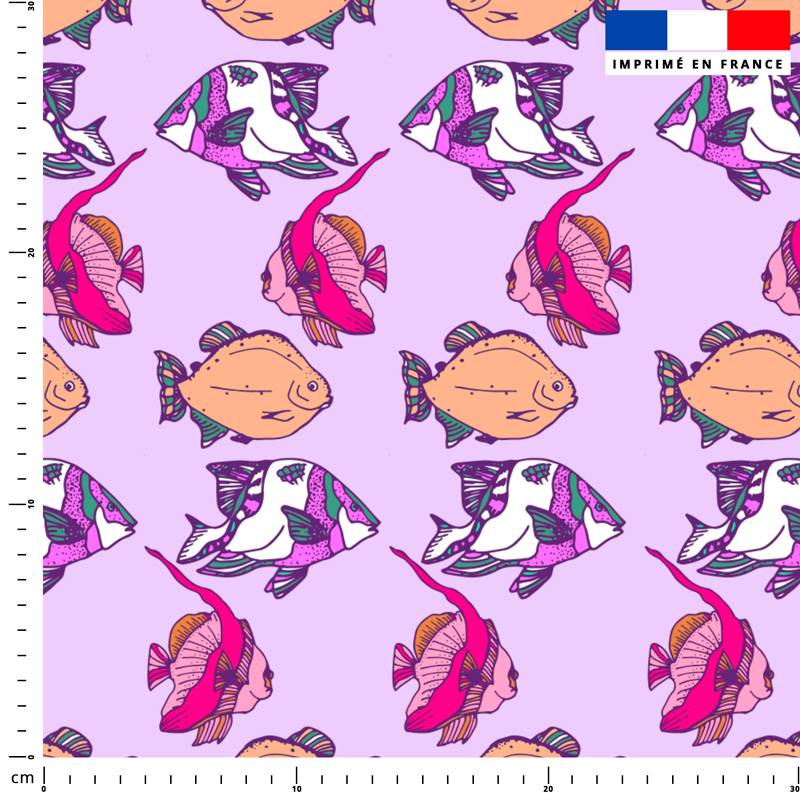 Poisson coloré - Fond violet - Création Lili Bambou Design