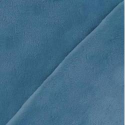 Tissu minky bleu jean uni