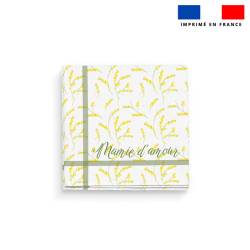 Coupon imprimé serviette de table motif mimosa jaune mamie d'amour