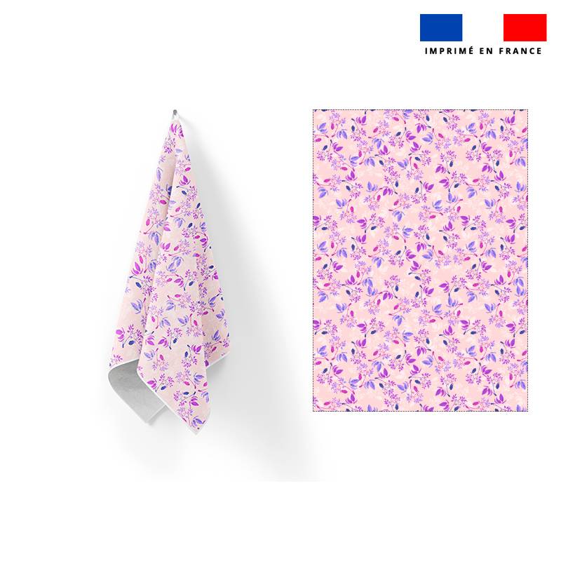 Torchon imprimé air de printemps rose - Création Lili Bambou Design