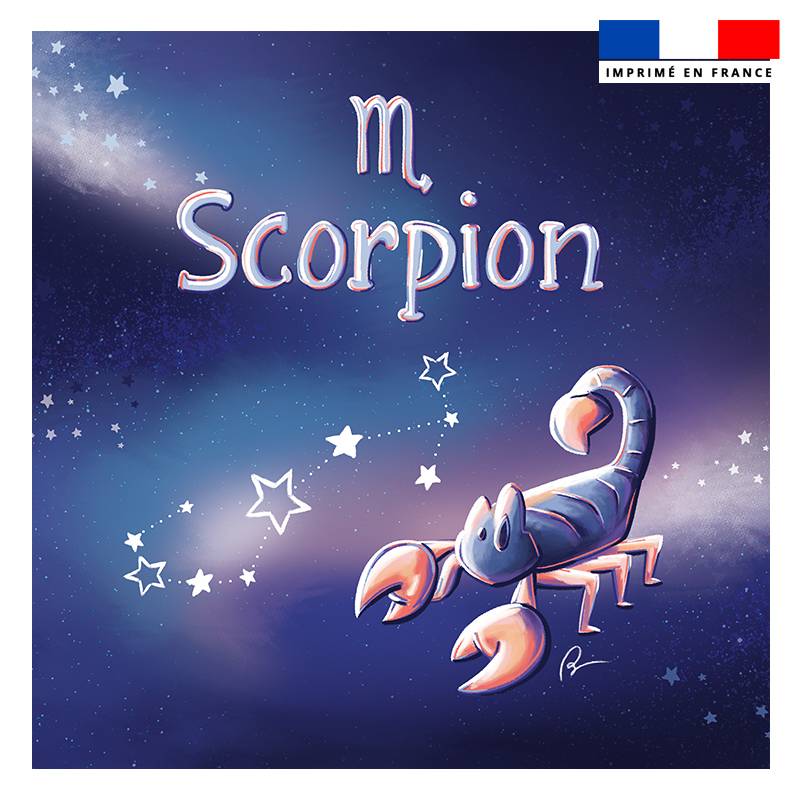 Coupon 45x45 cm imprimé signe astro scorpion - Création Stillistic