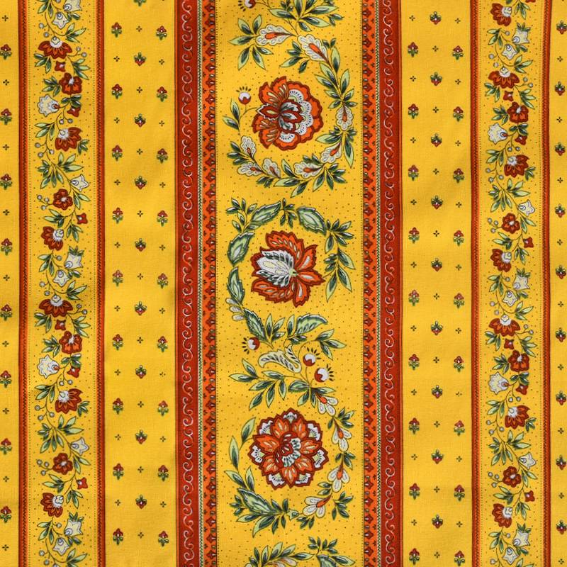 Tissu provençal Vence rouge et jaune