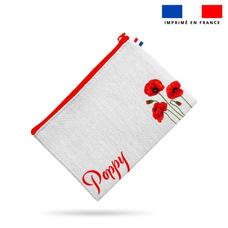 Kit pochette motif coquelicot poppy