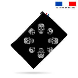 Kit pochette motif tête de mort black and white - Création Créasan'