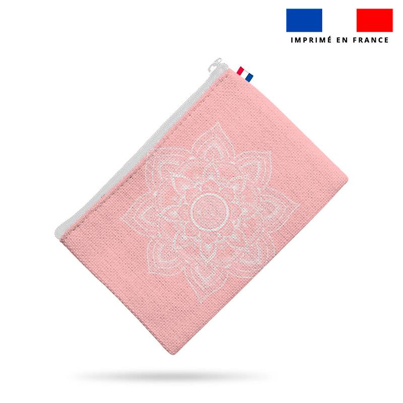 Kit pochette rose clair motif mandala - Création Créasan'