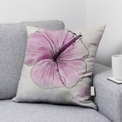Coupon 45x45 cm imprimé hibiscus - Création Marie-Eva