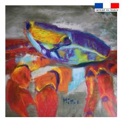 Coupon 45x45 cm motif crabe - Création Mimie