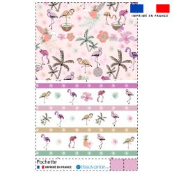 Kit pochette motif flamant coco rose - Création Lili Bambou Design