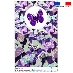 Kit pochette motif papillon violet - Création Lili Bambou Design