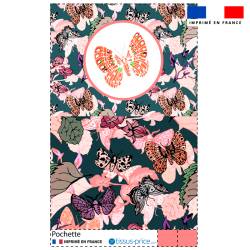 Kit pochette motif papillon orange - Création Lili Bambou Design
