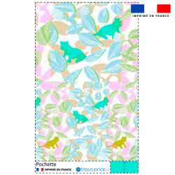 Kit pochette motif tigre turquoise - Création Lili Bambou Design