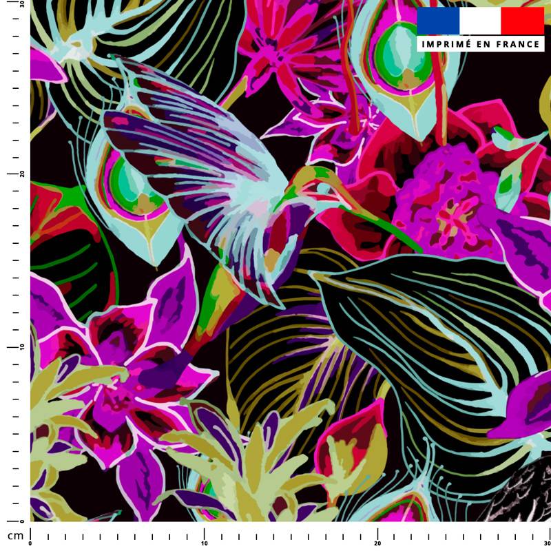 Paradis caraïbes - Fond noir - Création Lili Bambou Design