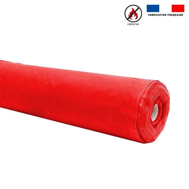 Rouleau 20m Toile coton ignifugée M1 rouge