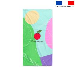 Coupon pour serviette de plage personnalisé - Pomme d'amour
 Matière-Éponge bambou 290 gr/m² - 150 cm Taille Kit-70x140 cm