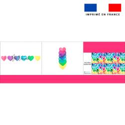 Kit couture sac cabas motif cœurs multicolore aquarelle