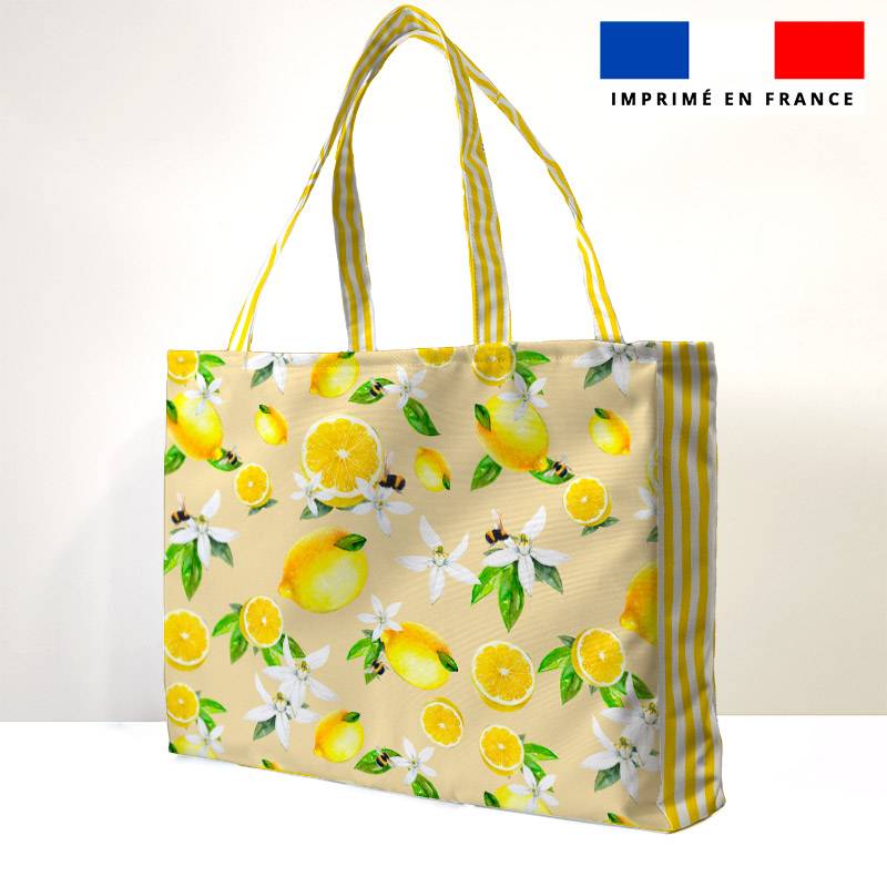 Kit couture sac cabas motif citron