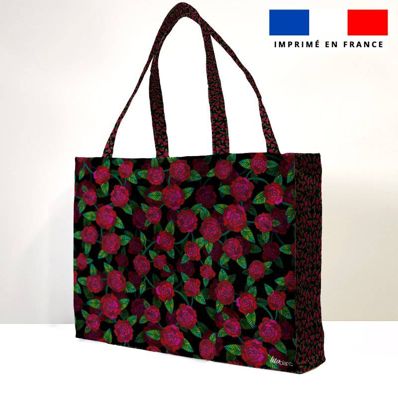 Kit couture sac cabas motif rose - Création Lita Blanc